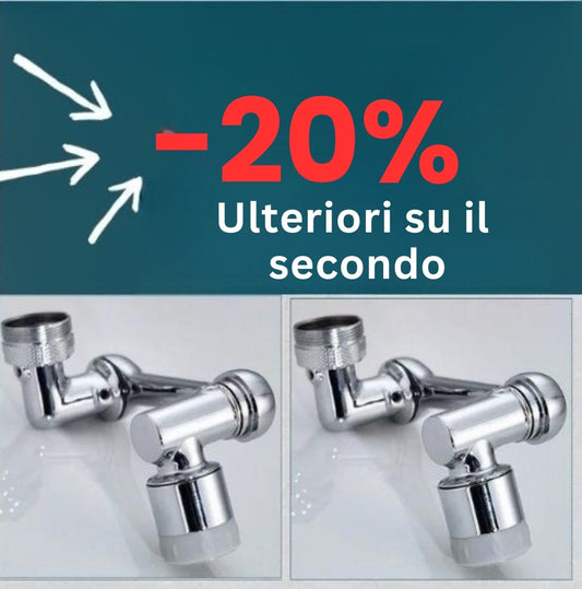 Rubinetto Magic orientabile 1080° INOX con filtro antispruzzo