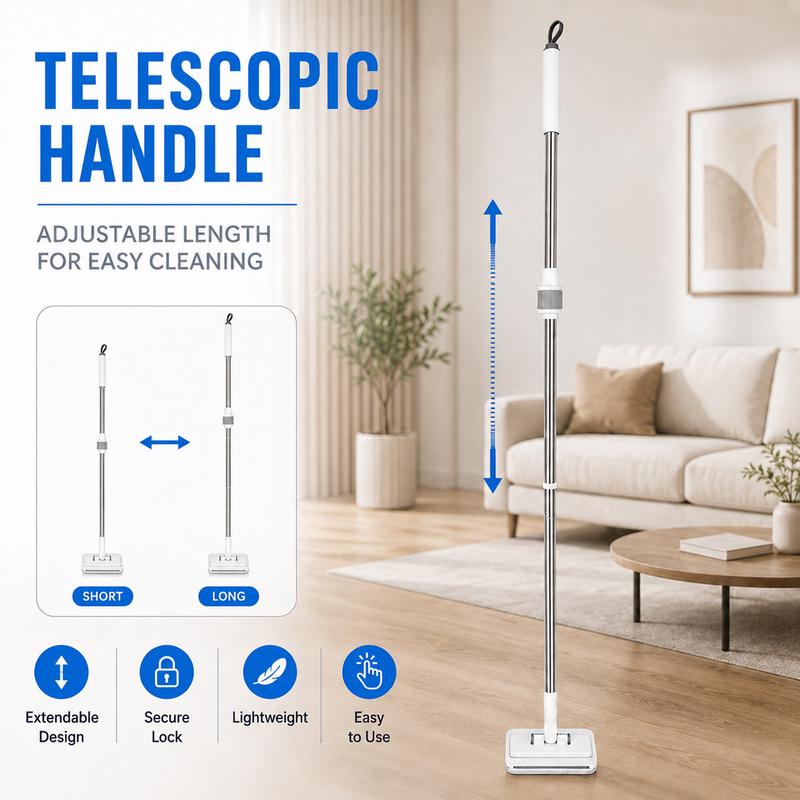 Pulizia Leggera Mop Pavimenti Microfibra Panno Rimovibile 360°