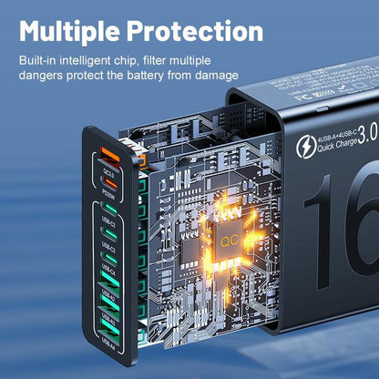 Ricarica Veloce Hub USB 8 Porte Multiporta USB-C e USB-A
