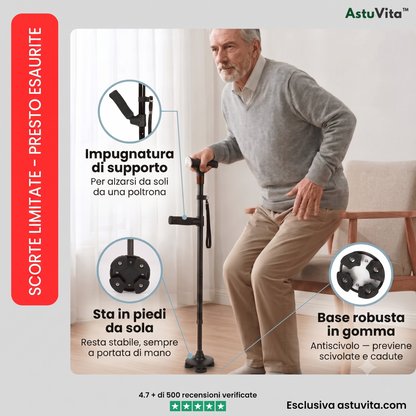 Il bastone che ti aiuta ad alzarti in piedi da solo e a camminare senza paura di cadere.