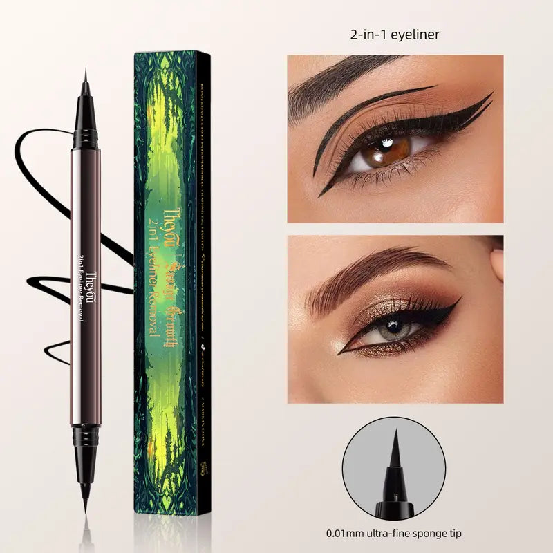 Eyeliner Liquido Waterproof Lunga Tenuta Punta Doppia Leggera