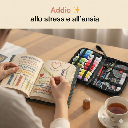 Libro di ricamo antistress: kit completo con oltre 60 disegni