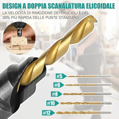 Foratura Precisa Set Punte Trapano Legno con Fermaprofondità