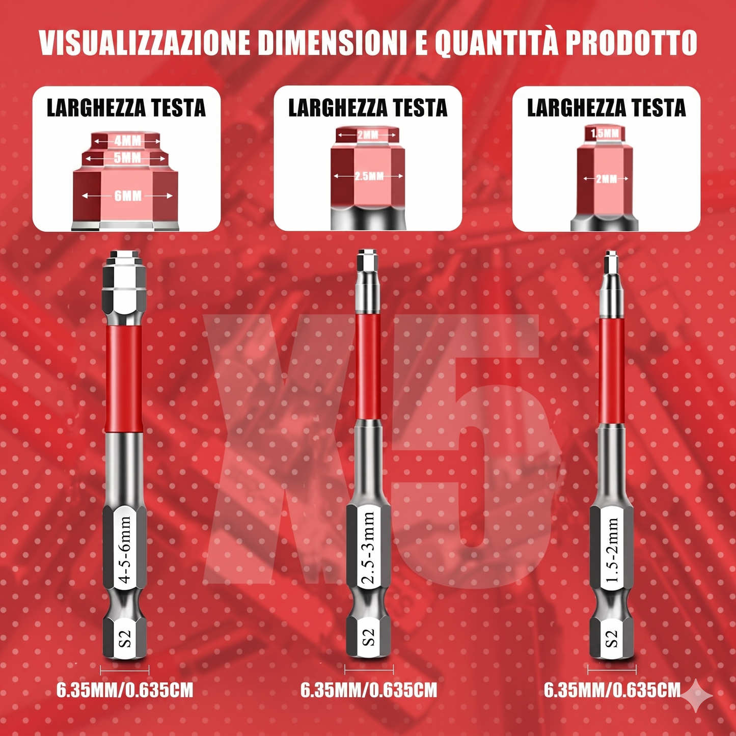 Set Cacciaviti Magnetici con Punta Esagonale per Viti Varie