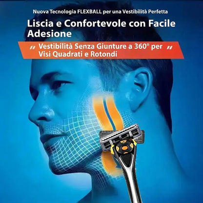 Confezione da 24 - Rasatura Ergonomica con Testina Rotante Lama Affilata Antiscivolo