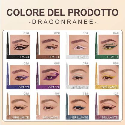 Colori Resistenti Matite Eyeliner Set 12 Colori Impermeabili