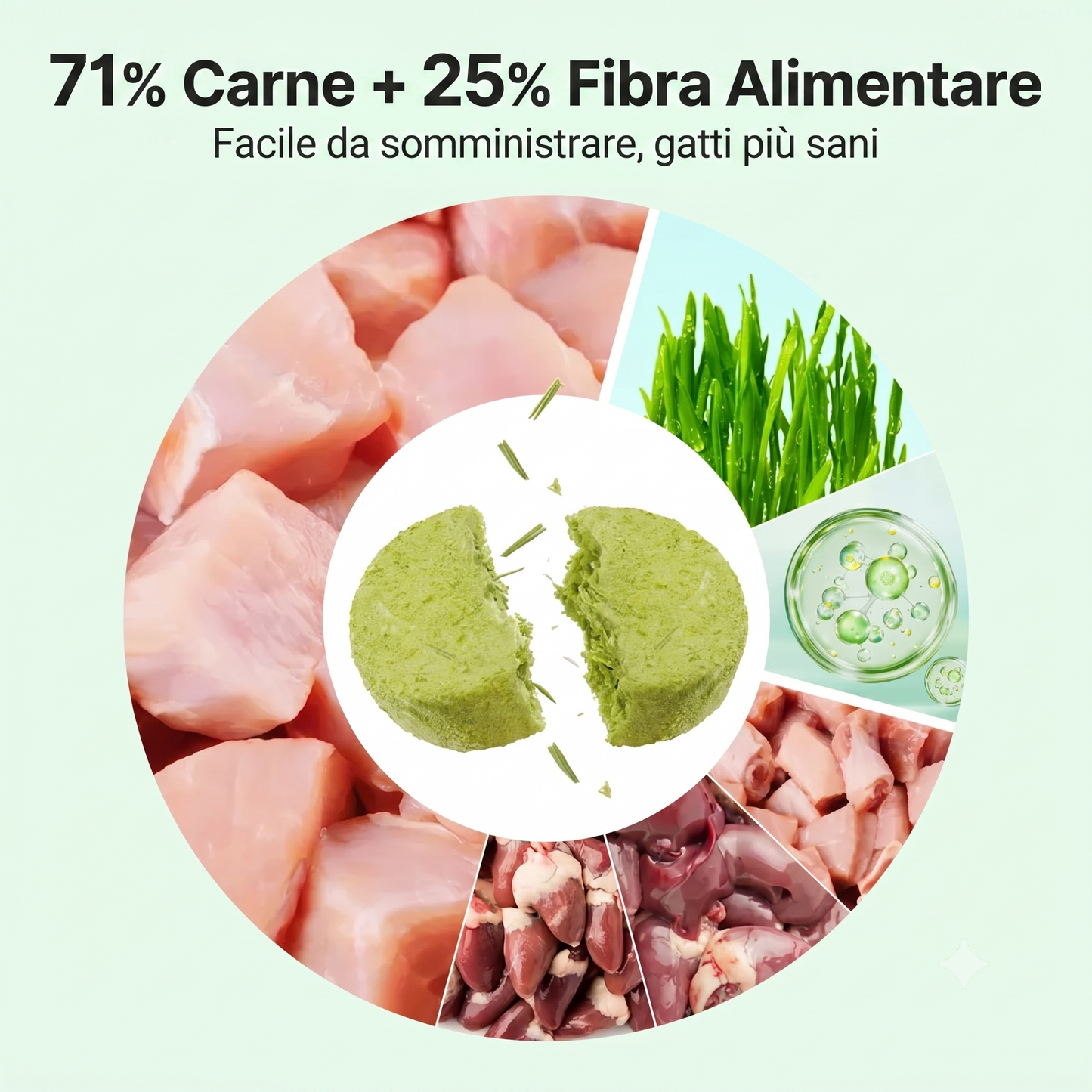Controllo Palline di Pelo Snack per Gatti con Erba d'Orzo