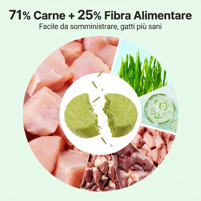 Controllo Palline di Pelo Snack per Gatti con Erba d'Orzo