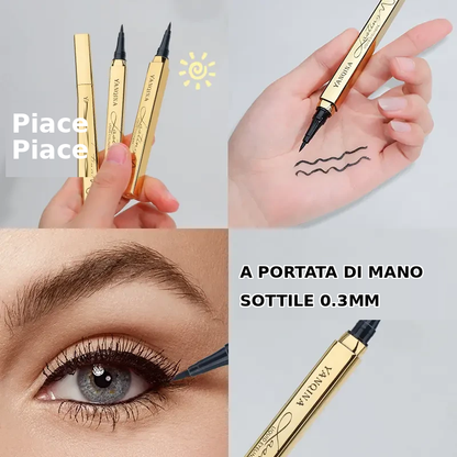 (Colore – nero) – Eyeliner liquido waterproof – Punta di precisione in fibra, a lunga durata e resistente alle sbavature