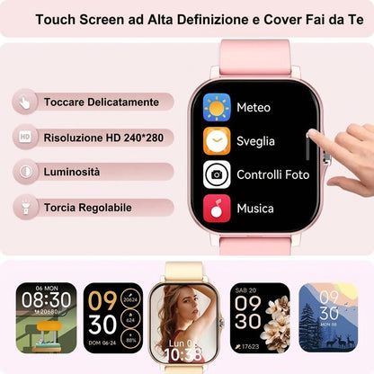 Monitoraggio Attività Smartwatch Touch Screen 1.83" IP68