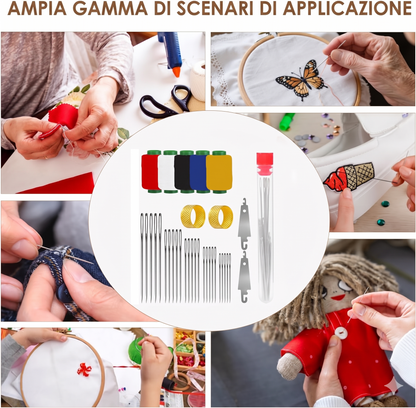 Kit di riparazione fai da te 34 pezzi – Kit da cucito portatile
