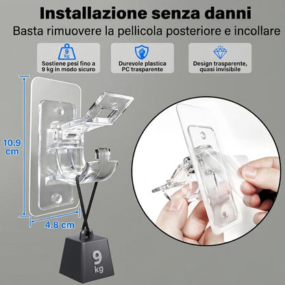 Confezione da 6 - Installazione Facile Supporti Bastoni Tende Senza Fori