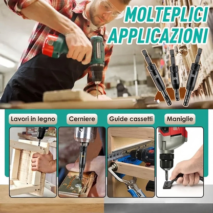 Alta Precisione Set Punte Trapano Auto-Centranti Acciaio Duro