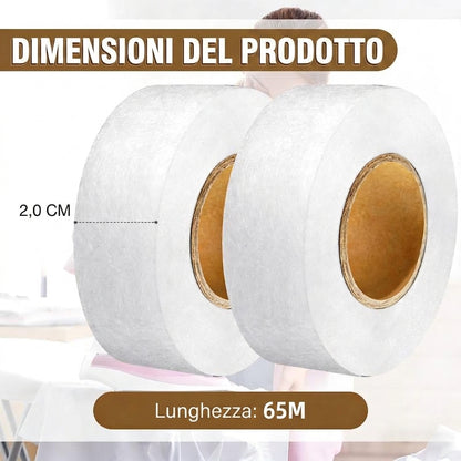Adesivo Tessile Senza Cuciture Nastro Termoadesivo Bianco