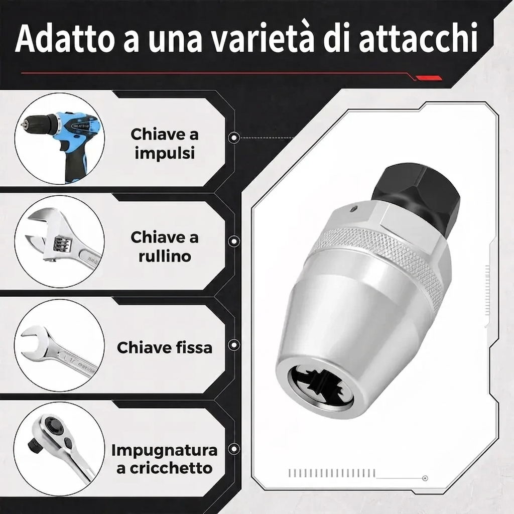 Rimozione Viti Rotte Set Estrattore 6-13mm Manuale Resistente