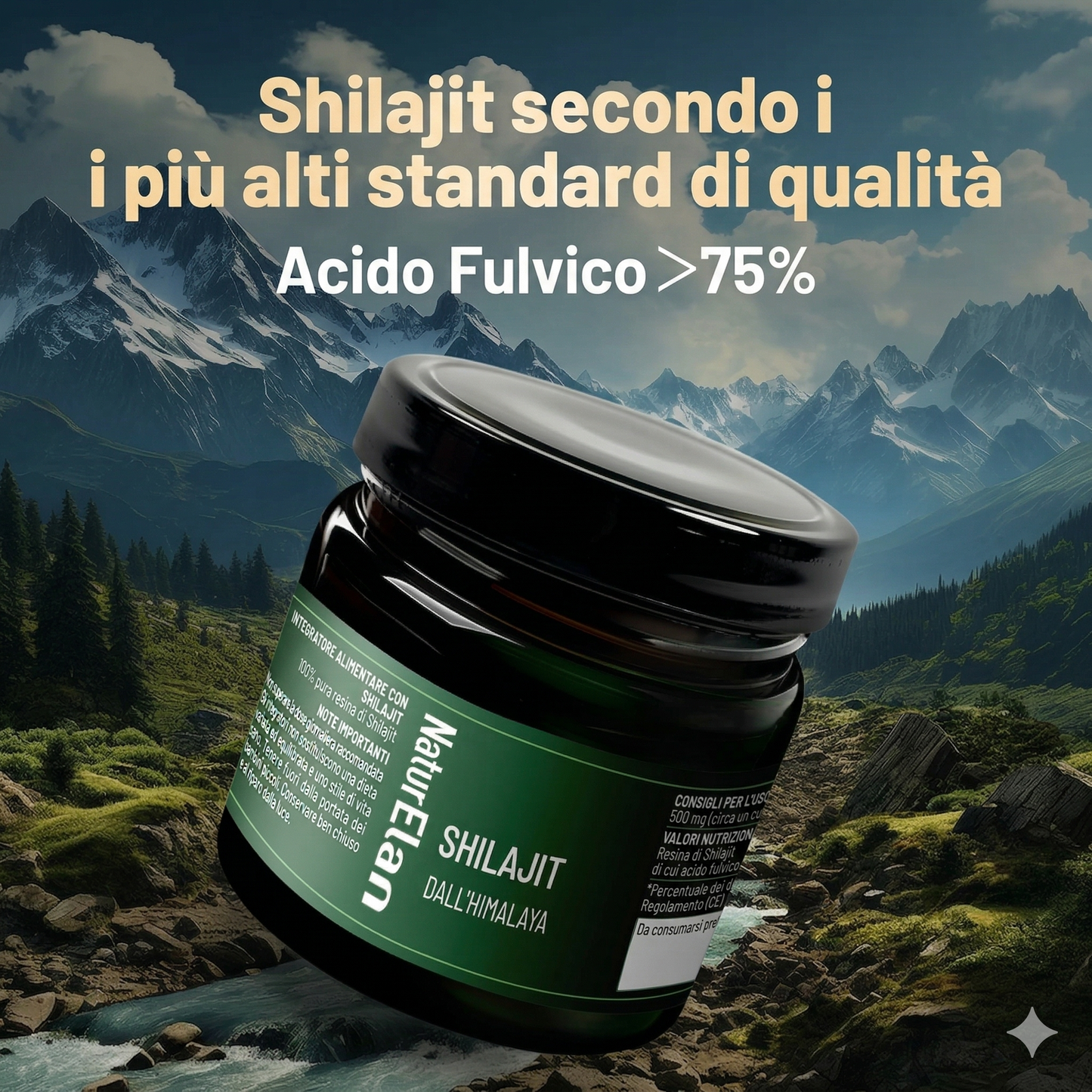 Resina Shilajit originale – 35g di Shilajit dell'Himalaya con acido fulvico