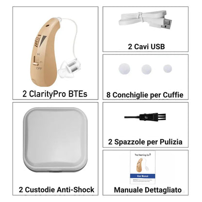 ClarityPro BTE ricaricabile (coppia di 2)
