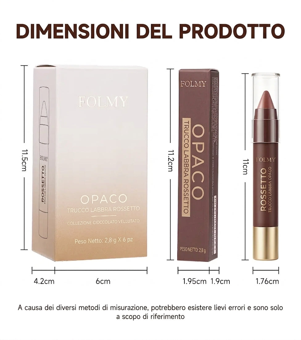 Lunga Durata Rossetto Opaco Set 6 Pezzi Resistente All’Acqua