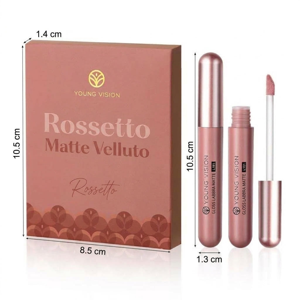 Confezione da 6 - Lunga Durata Lucidalabbra Liquido Effetto Velluto Satinato Kit