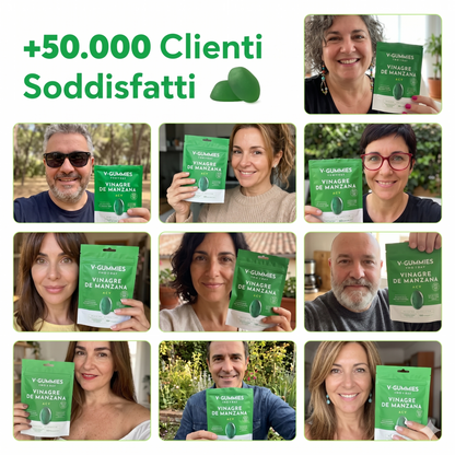 Elimina gonfiore, fame nervosa e guarisci il tuo intestino con le V-Gummies all'aceto di mele.