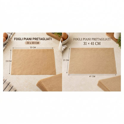 Foglio Carta Forno Antiaderente Rettangolare 100 Pz Resistenti (20 × 25 cm)