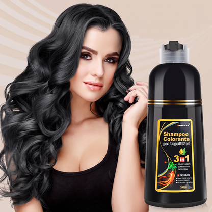 Copertura Capelli Grigi Shampoo Colorante con Estratto di Ginseng