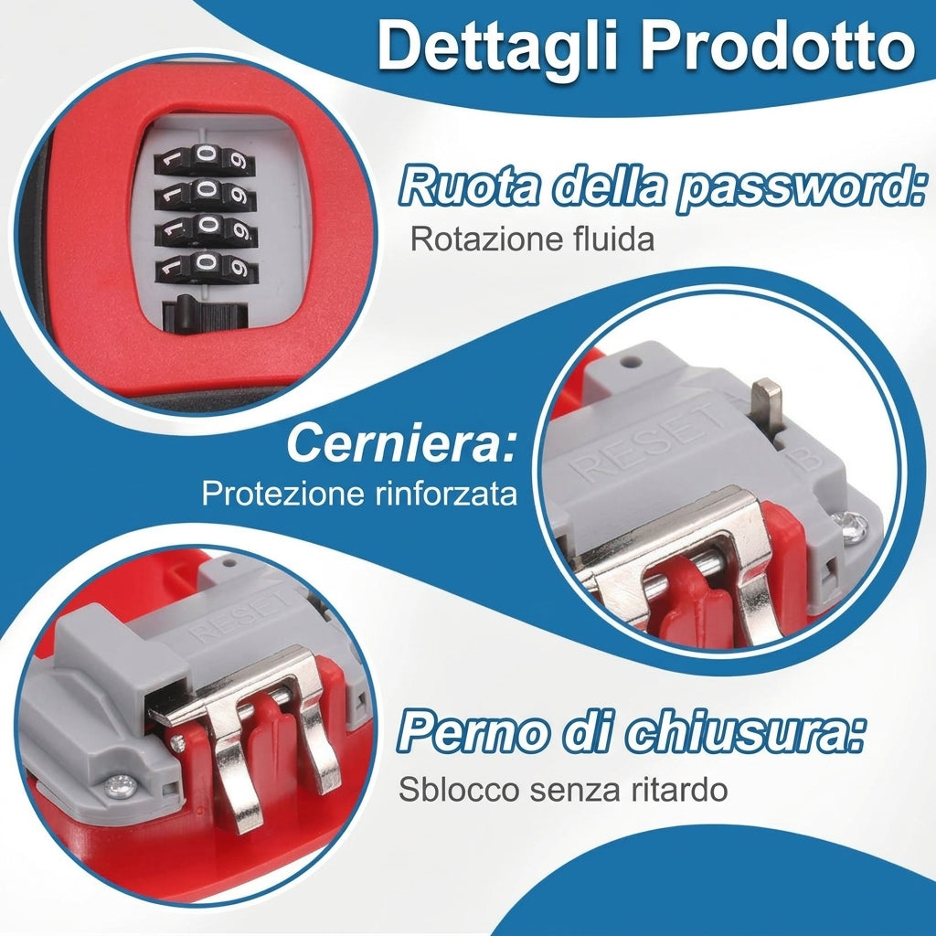 Sicurezza Chiavi Cassaforte Parete con Serratura 4 Cifre