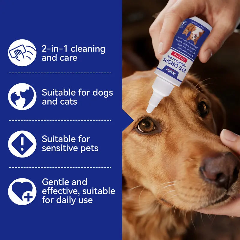 Sollievo Oculare Gocce per Cani e Gatti Trattamento Allergie