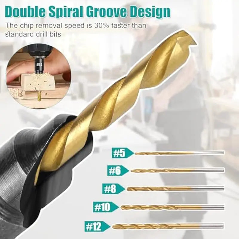 Foratura Precisa Set Punte Trapano Legno con Fermaprofondità
