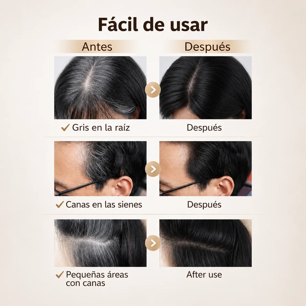 2-in-1 Pettine per Ritocco dei Capelli Grigi – Copertura Istantanea