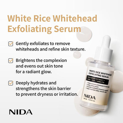 Esfoliante Viso Siero Riso Anti-Punti Neri Pori Puliti