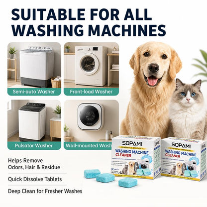 Neutralizza Odori Pulitore Lavatrice Pet-Friendly 12 Compresse