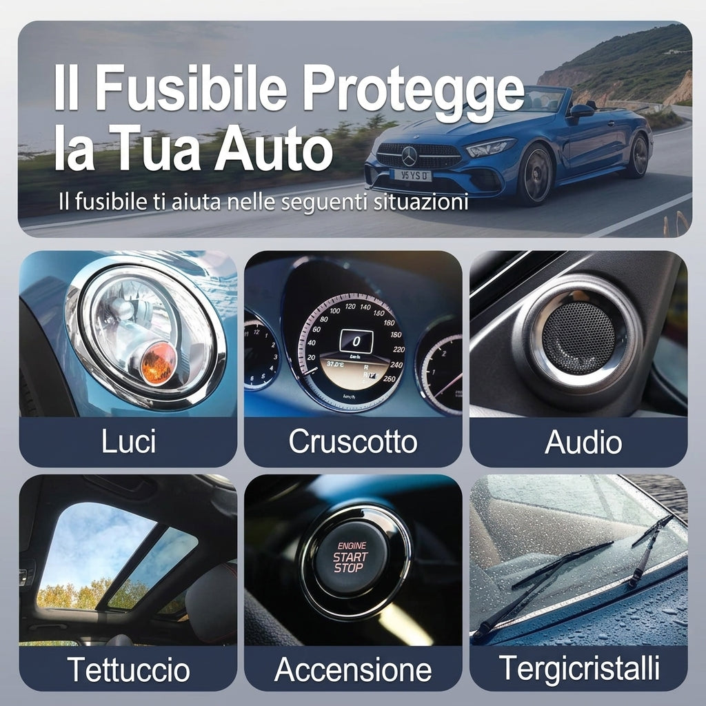 Confezione da 300 - Protezione Elettrica Kit Fusibili Auto Mini Lama con Estrattore