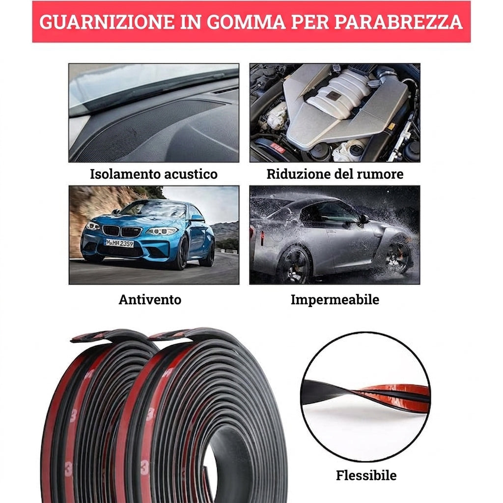 Guarnizione Gomma Parabrezza Auto Universale Antipolvere