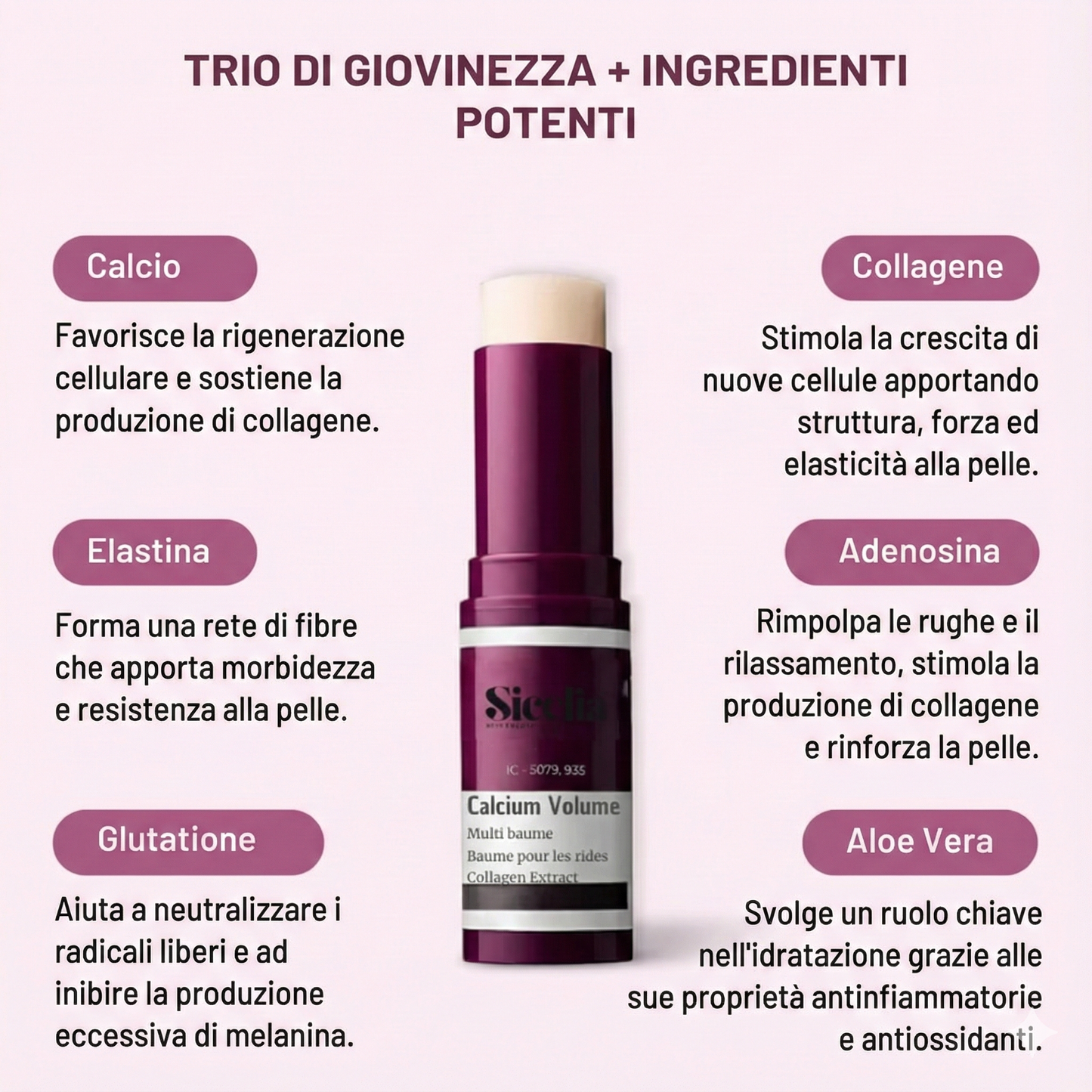 Balsamo viso al collagene e calcio