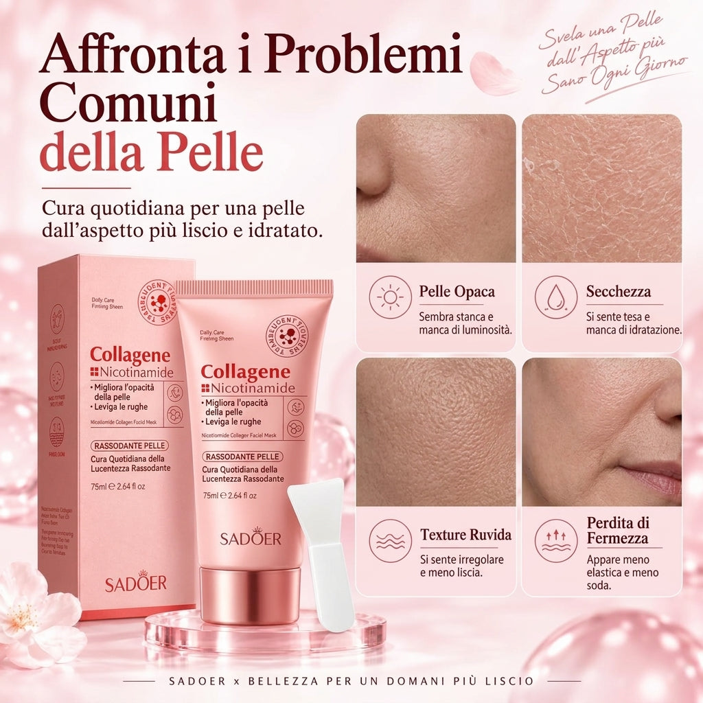 Idratante Maschera Viso Peel-Off Collagene e Niacinamide