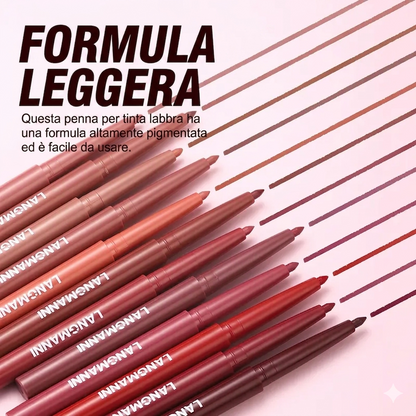 Liner Labbra Opaco Resistente All'Acqua Texture Cremosa Set 12Pz
