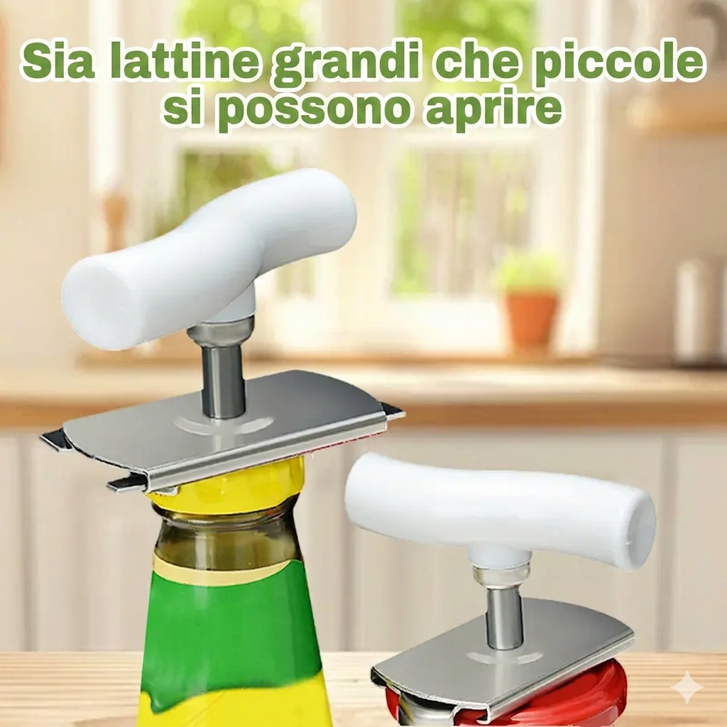Confezione da 2 - Apertura Facile Apribarattoli in Acciaio Inox per Vasetti