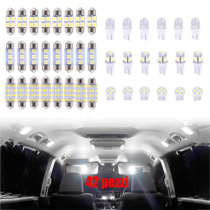 Confezione da 42 - Illuminazione Interna Auto Kit LED Alta Luminosità 12V