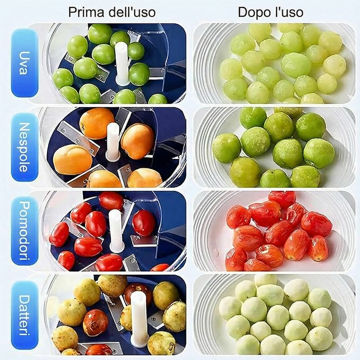Pelapatate elettrico ricaricabile - Aglio e frutta