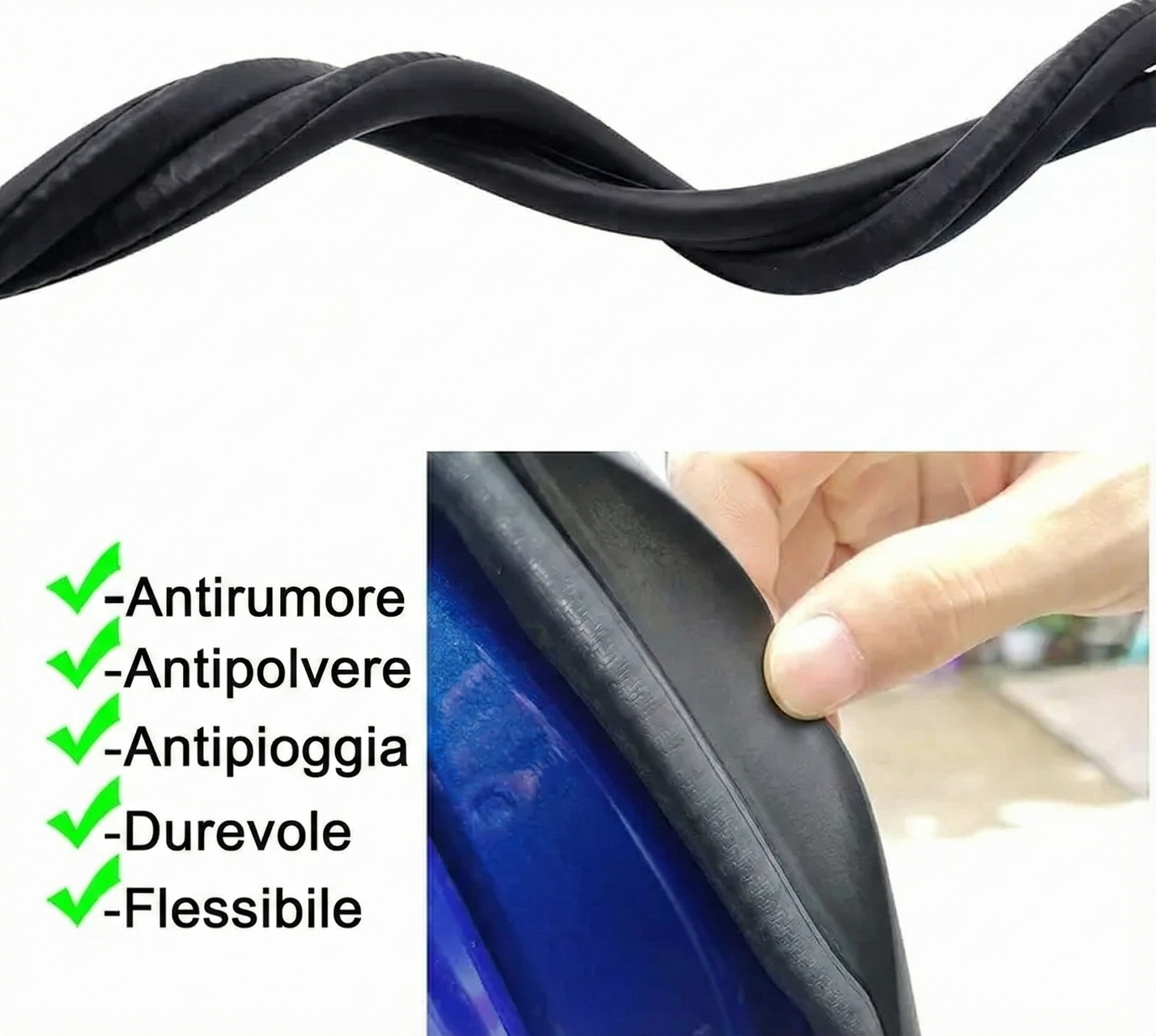 2 pezzi - Nastro sigillante per portiera auto