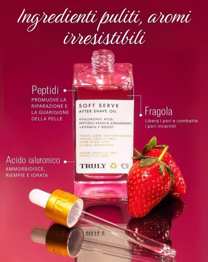 Olio dopobarba delicato - Profumo di fragola e vaniglia