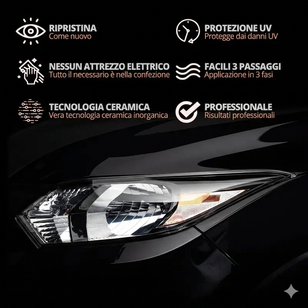 Liquido per il ripristino dei fari - Rivestimento cristallino