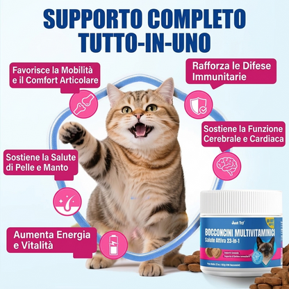 Supporto completo per gatti con multivitaminici 23 in 1 e taurina - 300 bocconcini