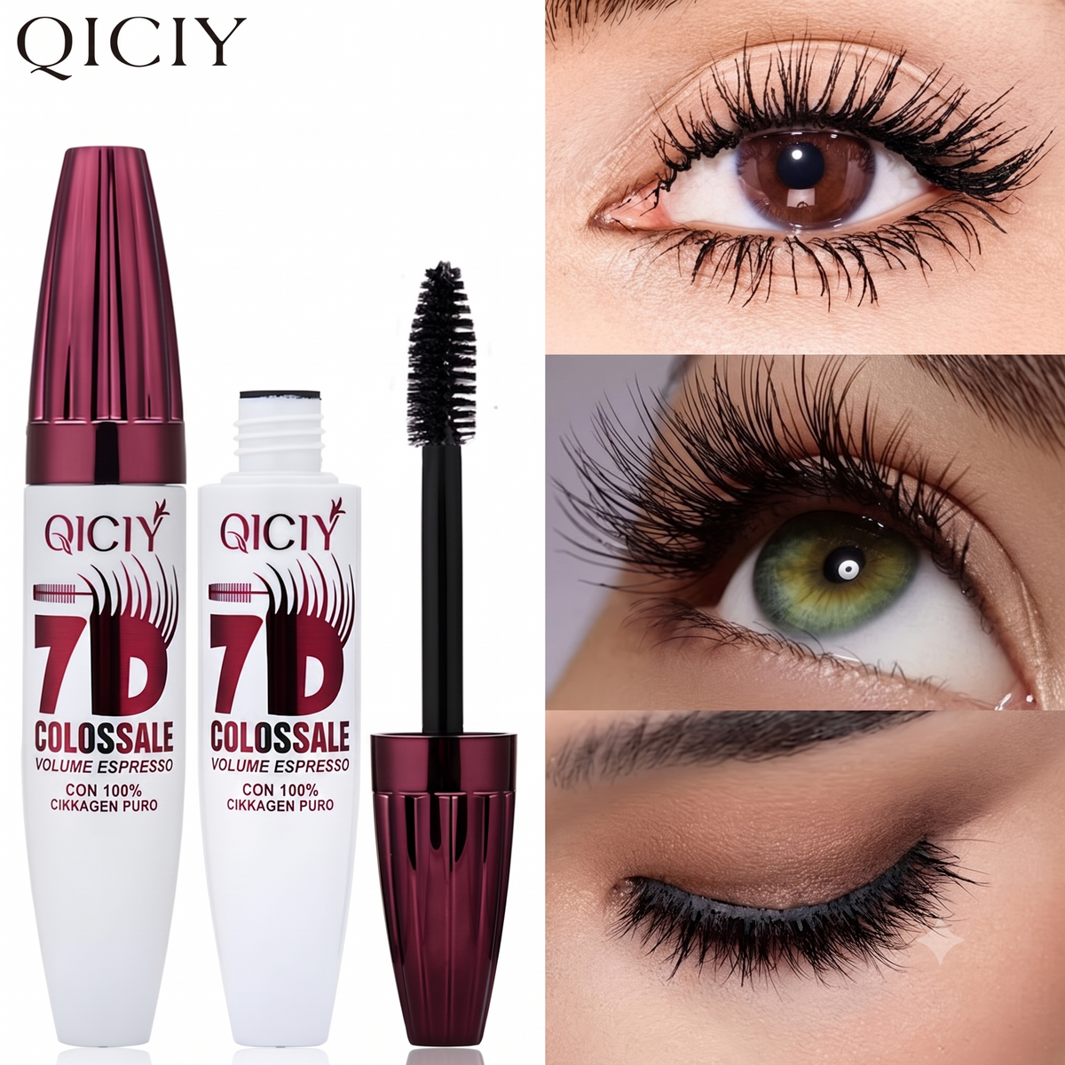 Volume E Curl Mascara 7D Resistente 24 Ore Effetto Ciglia Finte