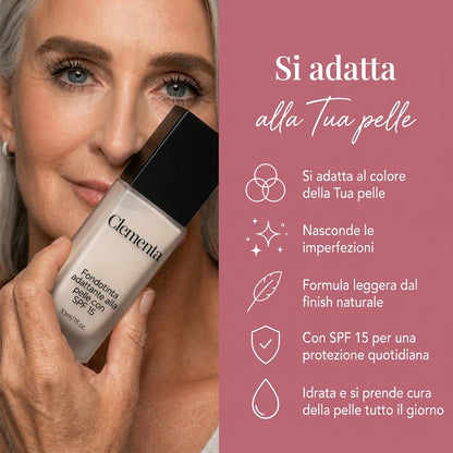 Fondotinta che si abbina alla tonalità della pelle di Clement