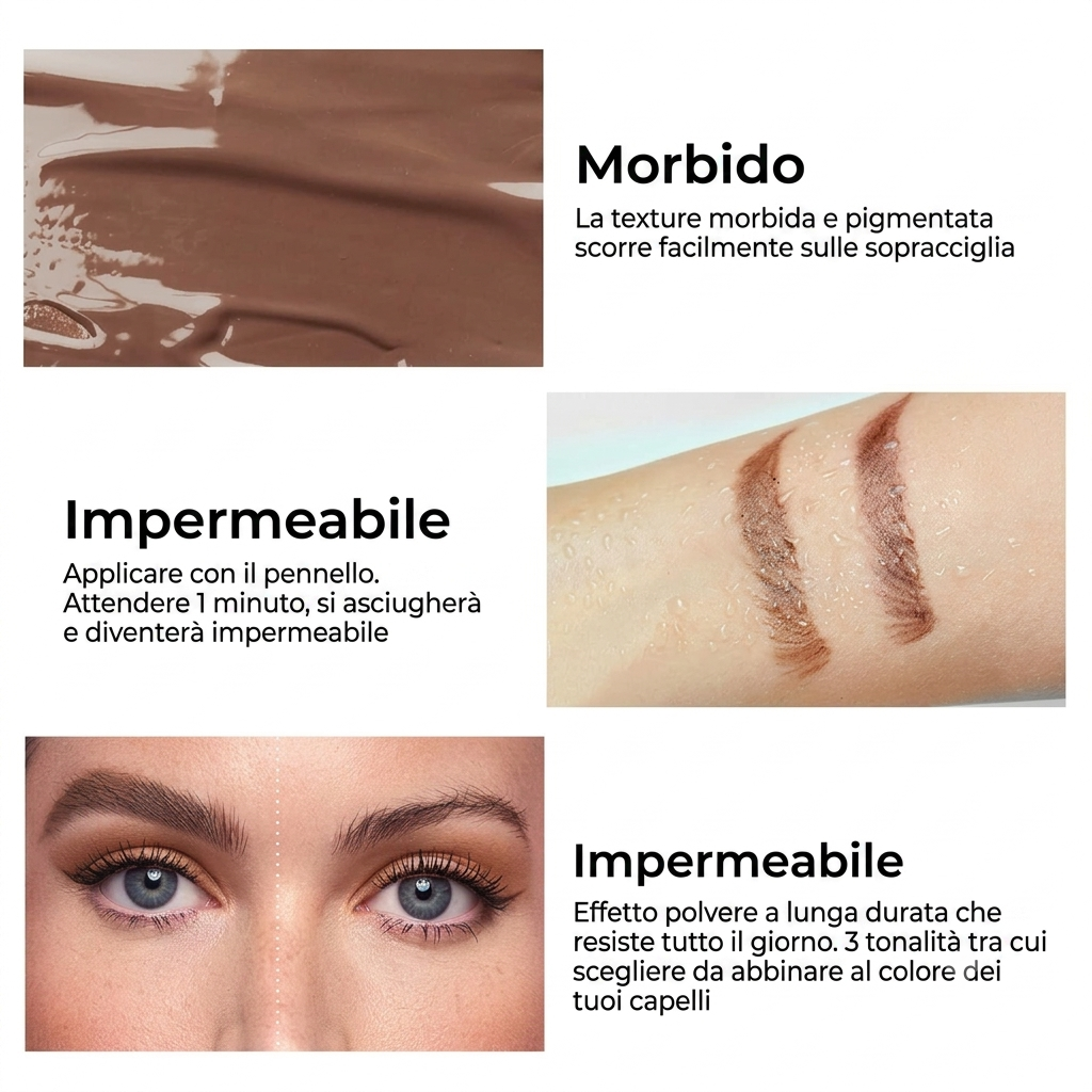 Fissaggio Immediato Gel Sopracciglia Resistente All'Acqua