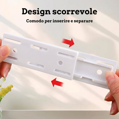Confezione da 10 - Supporto Adesivo Per Prese E Organizer Cavi Da Scrivania