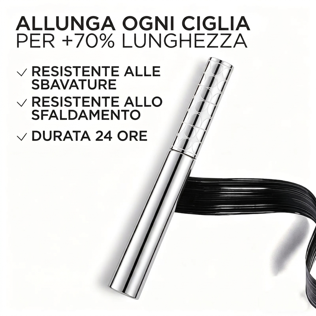 Allungante Mascara Tubo Metallico Lunga Tenuta Naturale Curl