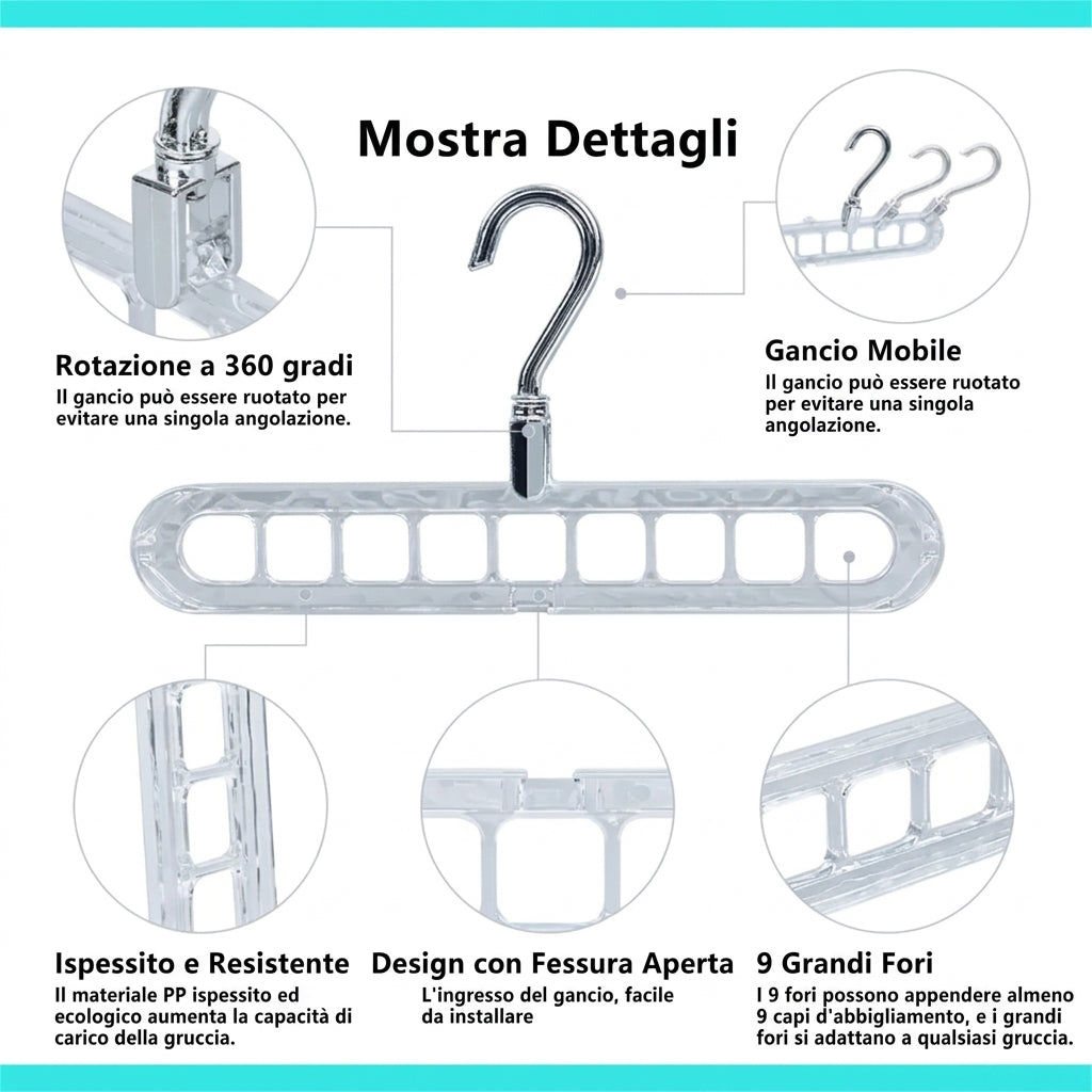Organizzatori Compatti Appendipantaloni Pieghevoli Antiscivolo